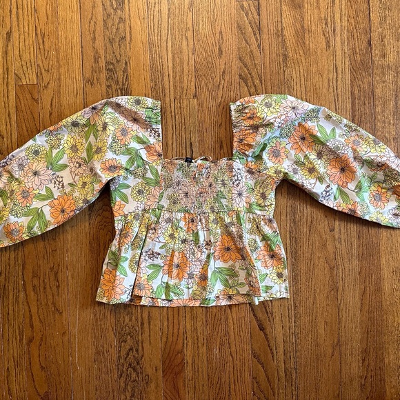 J.crew Square Neck Tie-Front Top in Zinnia floral size12 - Picture 5 of 8